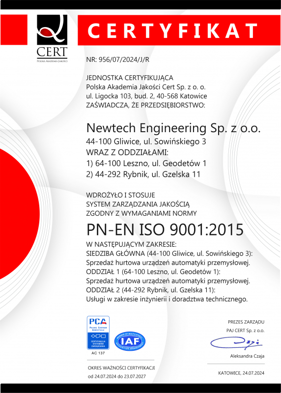 CERTYFIKAT ISO 9001